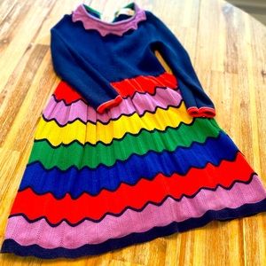 Mini Boden knit rainbow dress (5/6)